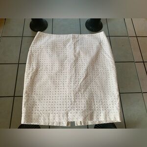 White Eyelet Pencil Skirt by Josephine